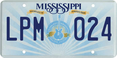 MS license plate LPM024