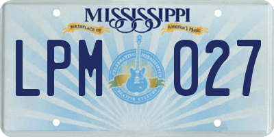 MS license plate LPM027