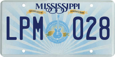 MS license plate LPM028