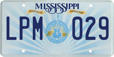 MS license plate LPM029