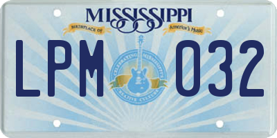 MS license plate LPM032