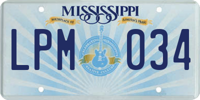 MS license plate LPM034