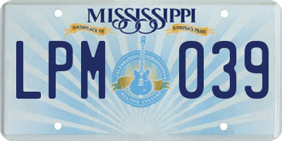 MS license plate LPM039
