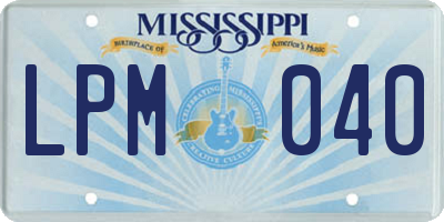 MS license plate LPM040