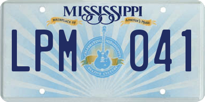 MS license plate LPM041