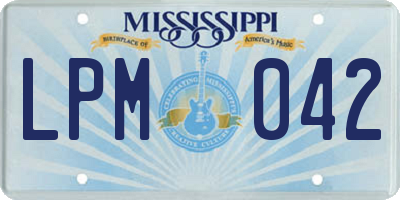 MS license plate LPM042