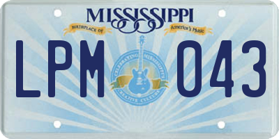 MS license plate LPM043