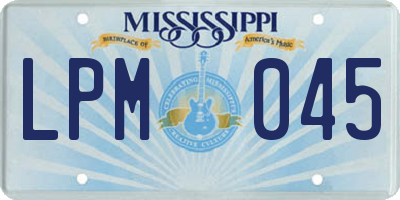 MS license plate LPM045