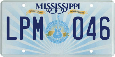MS license plate LPM046