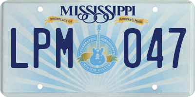 MS license plate LPM047