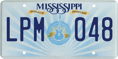 MS license plate LPM048