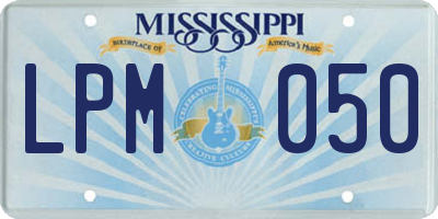 MS license plate LPM050