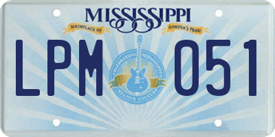 MS license plate LPM051