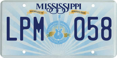 MS license plate LPM058