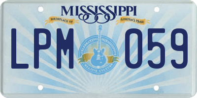 MS license plate LPM059