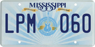 MS license plate LPM060