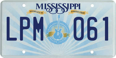 MS license plate LPM061