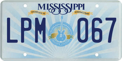 MS license plate LPM067