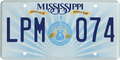 MS license plate LPM074