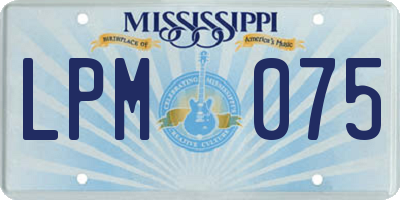 MS license plate LPM075