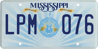 MS license plate LPM076
