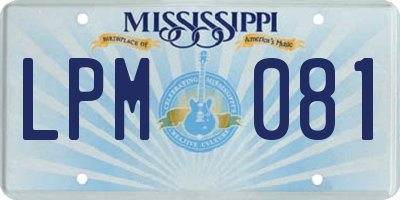 MS license plate LPM081