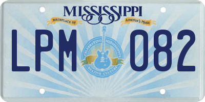 MS license plate LPM082