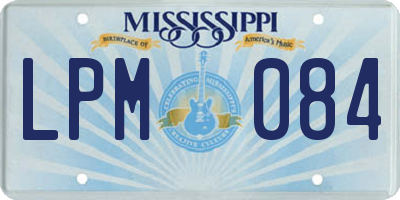 MS license plate LPM084