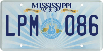 MS license plate LPM086