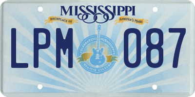 MS license plate LPM087