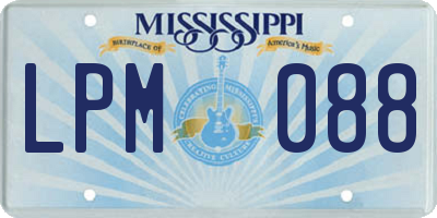 MS license plate LPM088