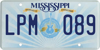 MS license plate LPM089