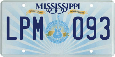 MS license plate LPM093
