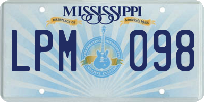 MS license plate LPM098