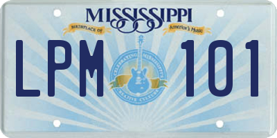 MS license plate LPM101