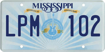 MS license plate LPM102