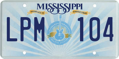 MS license plate LPM104