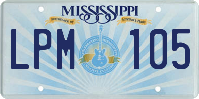 MS license plate LPM105