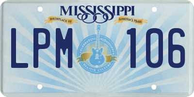 MS license plate LPM106