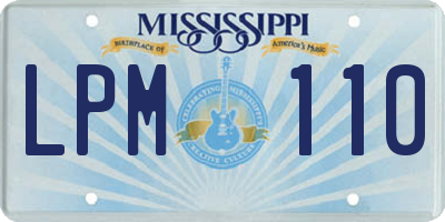 MS license plate LPM110