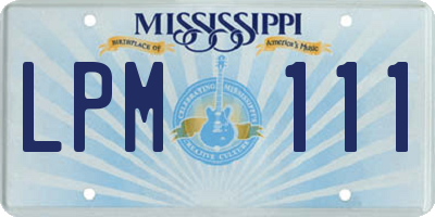 MS license plate LPM111