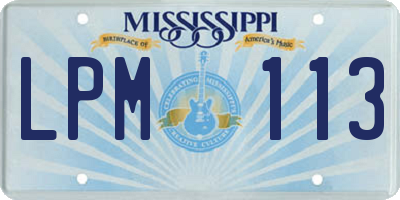MS license plate LPM113