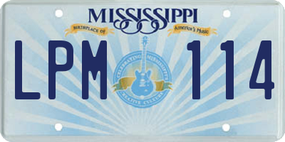 MS license plate LPM114
