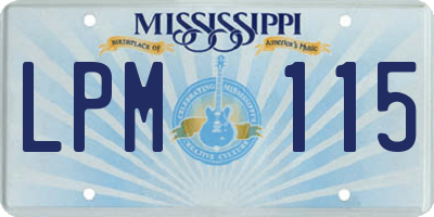 MS license plate LPM115
