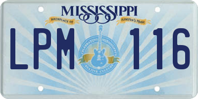 MS license plate LPM116