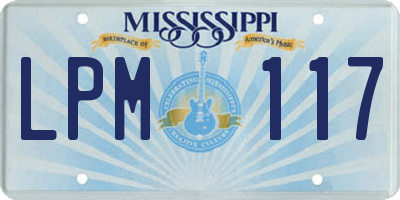 MS license plate LPM117