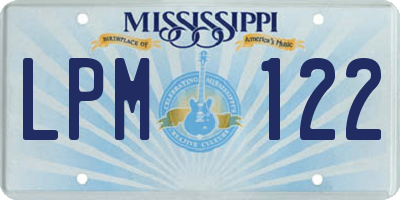 MS license plate LPM122