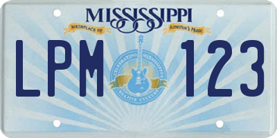 MS license plate LPM123