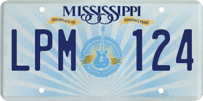 MS license plate LPM124