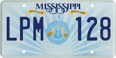 MS license plate LPM128